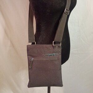 DAKINE "Jive" Poly Canvas Crossbody Bag Flat Profile Black Print